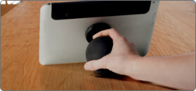 Touching tablet ball as stand